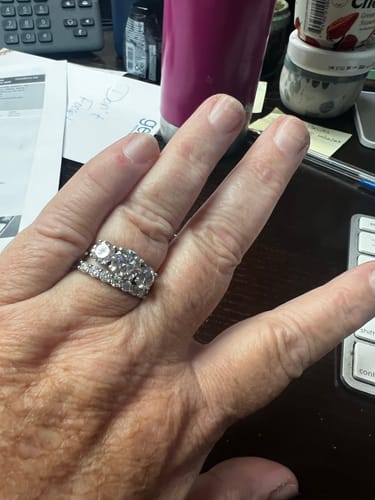 Sherri B. review of Round Moissanite Sterling Silver Wedding Band Stackable Ring image 1 out of 1