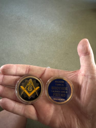 Customer photo review of MasonicMan Coin Because I have a Brother I Always Have a Friend