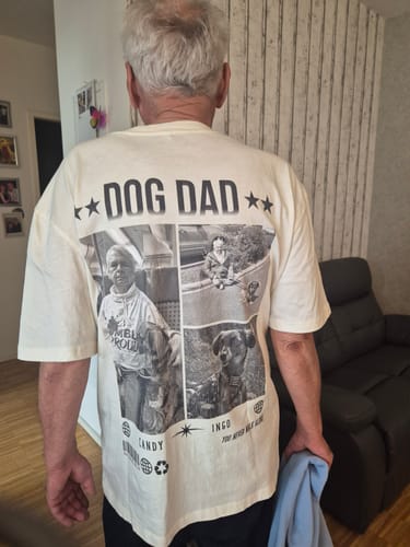 Customer photo review of DOG DAD Fotocollage - Individuelles T-Shirt Unisex Rückendruck