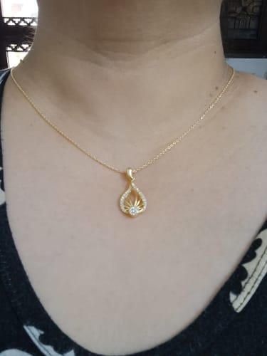 Customer photo review of Golden Glint Pendant With Link Chain