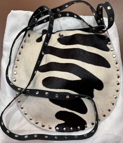 Customer photo review of Small X-Body | Zebra Print Cow Hide