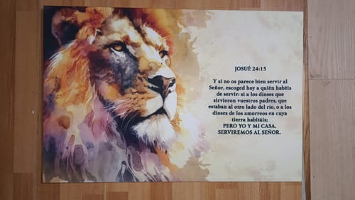 Customer photo review of "León de Judá" acuarela (horizontal)