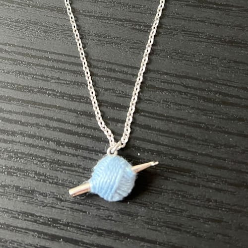 Customer photo review of Sterling Silver Crochet Hook Necklace