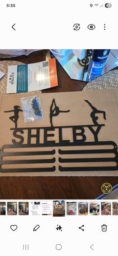 Customer photo review of Customized Medal Display Hanger