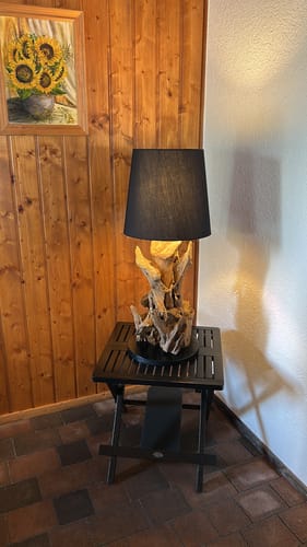 Customer photo review of Wurzelholz Tischlampe IKAL Höhe 82 cm inkl. Lampenschirm