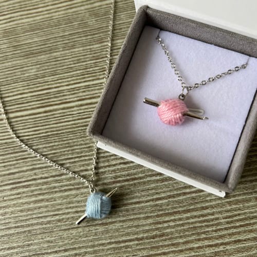 Customer photo review of Sterling Silver Crochet Hook Necklace