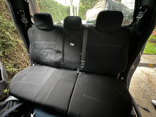 Customer photo review of Isuzu D-MAX RT Dual Cab Neoprene Rear Row Seat Covers (Available)