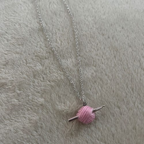 Customer photo review of Sterling Silver Crochet Hook Necklace