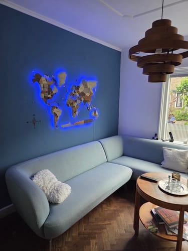 Customer photo review of 3D LED Wooden World Map 3.0 Multicolor