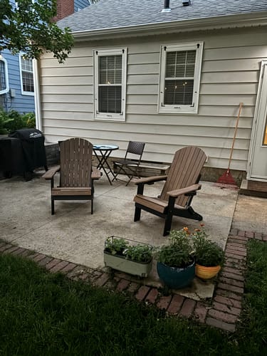 Customer photo review of DURAWEATHER POLY® Folding Adirondack Chair with Built in Footrest & Cup/Wine Holders King Size