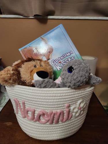Mary C. review of Baby Knits™ Personalized Knitted Basket image 1 out of 1