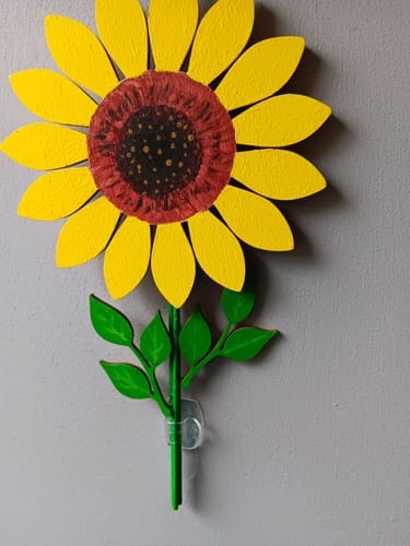 Customer photo review of Unfinished Wood Stem and Leaf Shape - Plant Craft - up to 46" DIY 3" / 1/8"