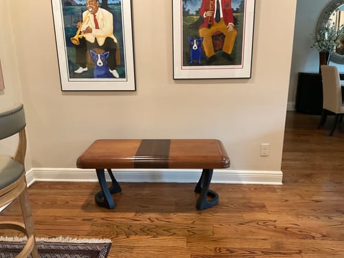 Customer photo review of Bench Legs 108B Curva 16H Modern Steel Furniture Legs