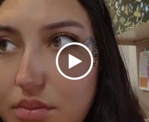 Customer video review of Cherries LED Face Jewelry