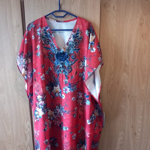 Customer photo review of 3 Metres, Soft Touch Gold Foil Crepe - 55" Wide (Strawberry)