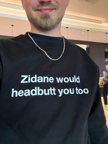 Customer photo review of HEADBUTT® Sweatshirt