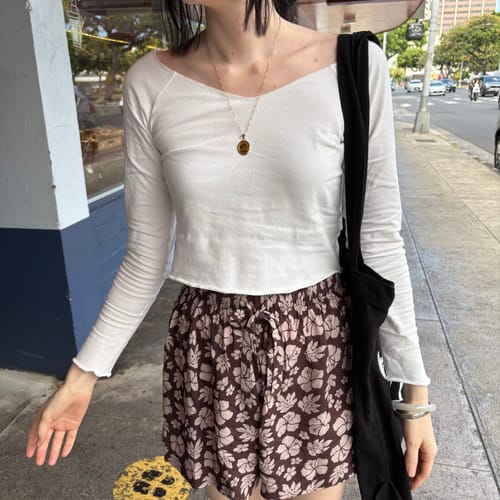 Customer photo review of Zennor Shorts - Brown Tropics