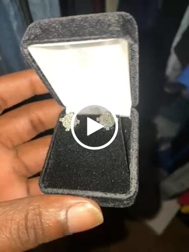Customer video review of 10K WHITE GOLD .65 CARAT MENS WOMENS 9 MM 100% REAL DIAMONDS EARRINGS STUDS