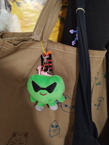 Customer photo review of Cute Heart Shape Plush Doll Keychain