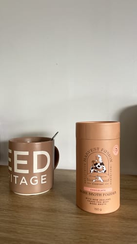 Customer photo review of Chocolate Bone Broth Powder