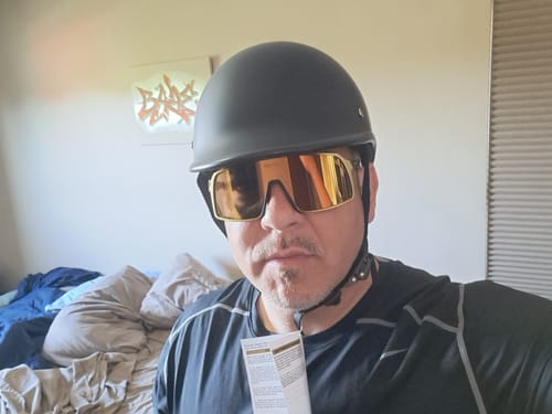Customer photo review of Low Profile Reversible DOT Polo Helmet / Matte Black