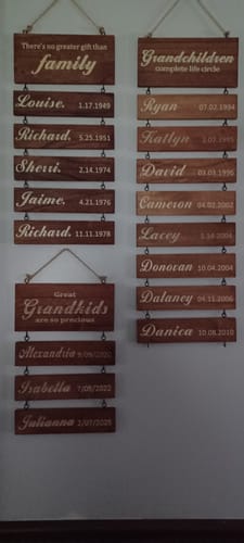 Customer photo review of Personalized Grandkids Hanging Sign | 2024 Version Engraved Design