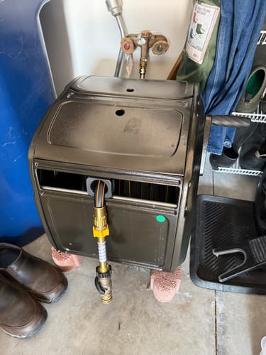 Customer photo review of Garden Hose Reel Box-Heavy Duty