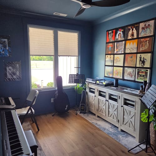Customer photo review of 12" Vinyl Record Display Frame - LP Wall Storage