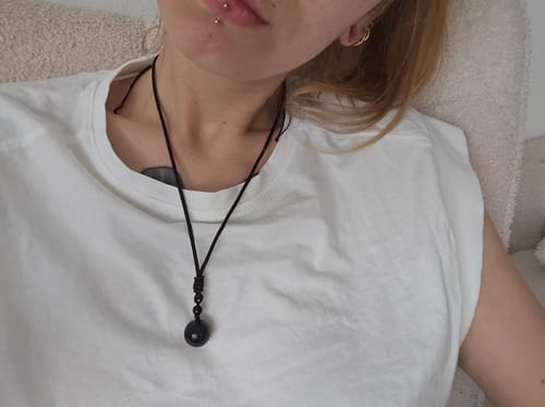 Customer photo review of Collier Obsidienne Oeil Céleste