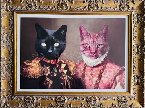 Customer photo review of The General & The Duchess – Custom Vintage Pet Portrait