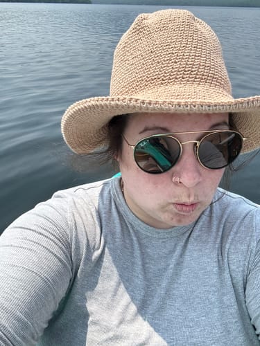 Customer photo review of Packable Sun Hat Nativo