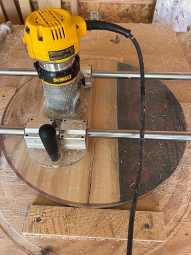 Customer photo review of Router Sled Acrylic Router Base & Brackets