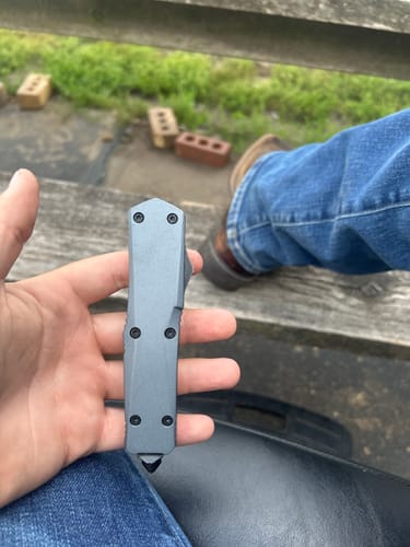 Customer photo review of Grey Ghost OTF Knife (Multiple Blade Styles Available)