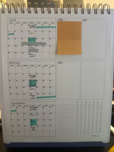 Customer photo review of Quarterly Wall Calendar - Printable