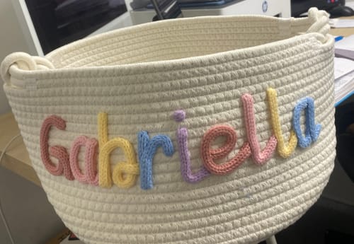 Customer photo review of Baby Knits™ Personalized Knitted Basket