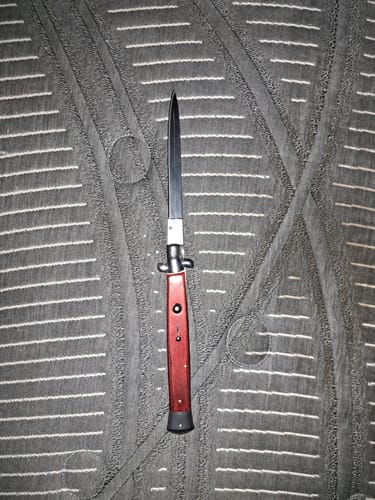 Customer photo review of 13" Big Boy Auto Italian Style Stiletto (MASSIVE KNIFE)