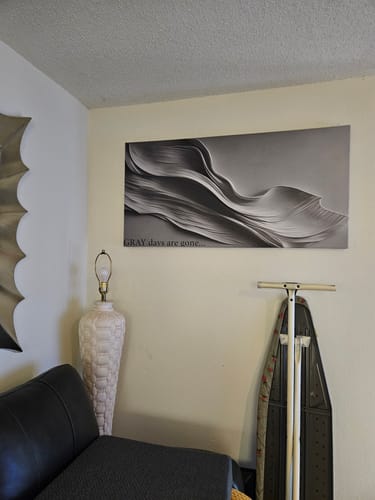 Customer photo review of Stormy Gray Minimalist Wall Art