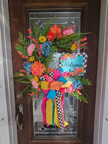 Customer photo review of Summertime Welcomes You Round Wreath