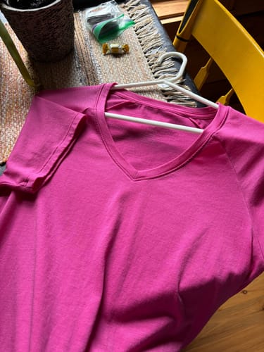 Customer photo review of Mia V Neck - Blushing Violet