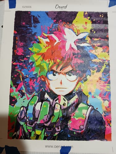 Customer photo review of My Hero Academia: Deku Colorful Portrait - Anime Paint By Numbers Kit