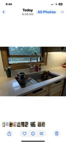 Customer photo review of 33" Workstation Kitchen Sink - 8" Depth - Single Bowl - Reversible (5LS33c-8)