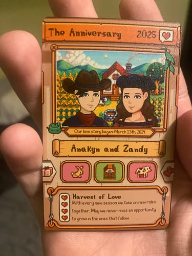 Customer photo review of Custom Anniversary Metal Card