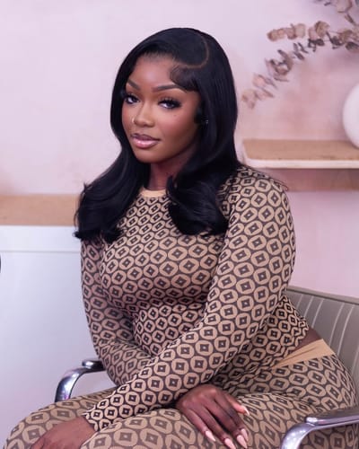 Customer photo review of Loose Body Wave 13x4 Swiss HD Lace Frontal Wig 180% Density