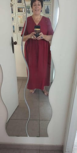 Customer photo review of Robe Edonie - double gaze de coton plumetis grenat