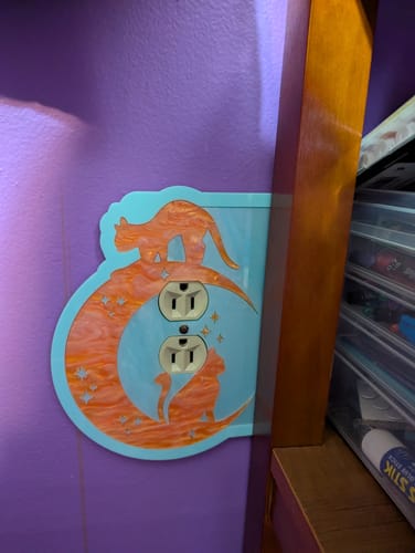 Customer photo review of Meow at the Moon Outlet Cover