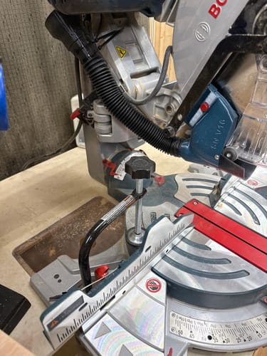 Customer photo review of Bosch Axial Glide Miter Saw Dust Chute (Gen II)