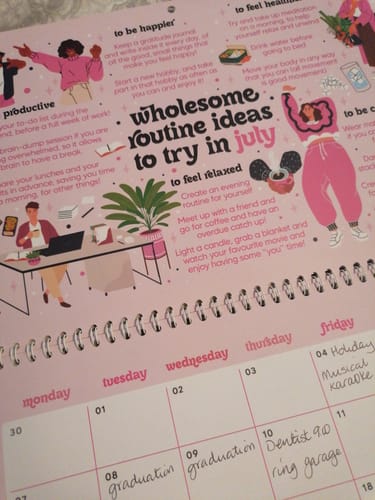 Customer photo review of 2025-2026 Mid-Year Calendar: A Self-Love Journey