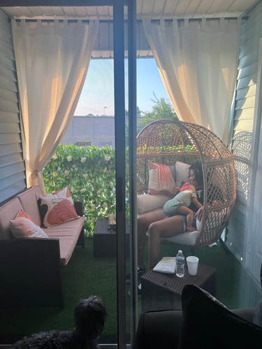 Customer photo review of Extra Wide Outdoor Curtains for Patio Waterproof Windproof Blackout Curtains for Porch Pergola Arbor Lanai Pool House Outside Deck