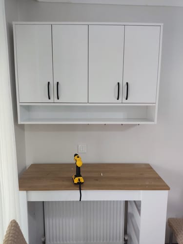 Customer photo review of Rani JE199 Kahve Köşesi Çok Amaçlı Dolap Üst Modül Mutfak Rafı Beyaz