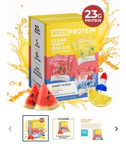 Customer photo review of WICKED Protein Powder Sampler Bundle Deal (IN STOCK)